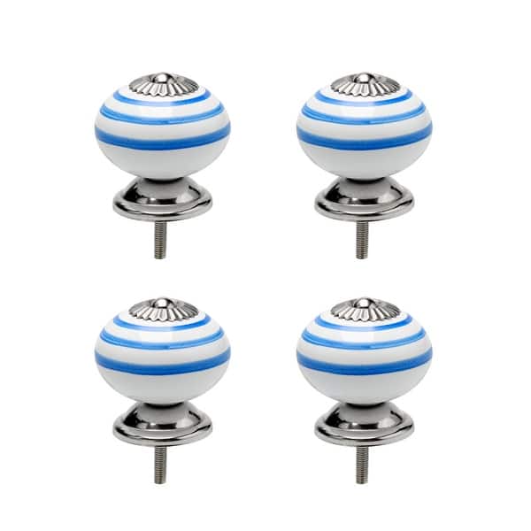 Shop 4pcs Ceramic Knob Vintage Knob Drawer Pull Handle Furniture Door Desk Cupboard Wardrobe Dresser Decorative Blue Circle On Sale Overstock 28765875
