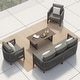 preview thumbnail 5 of 14, Corvus Iona 4-piece Patio Eucalyptus Wood and Rope Sofa Seating Set with Sunbrella Fabric
