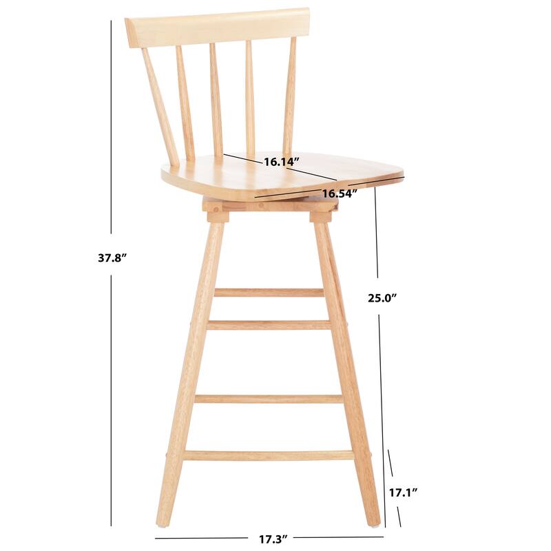 SAFAVIEH Haralda Swivel 25-inch Counter Stool - 17 In. W x 17 In. D x 38 In. H - 17Wx17Dx38H
