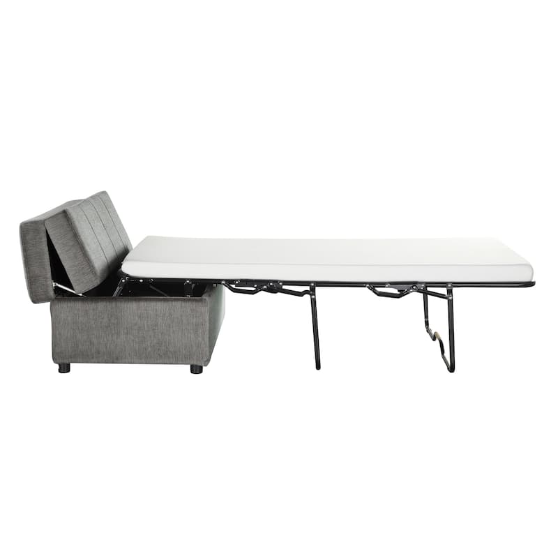 Twin Size Folding Ottoman Sleeper Bed with Mattress Convertible Guest Bed