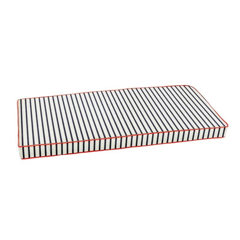 Sorra Home Sunbrella Outdoor Corded Bench Cushion - 48 in W x 19 in D x 3 in H - Canvas Melon