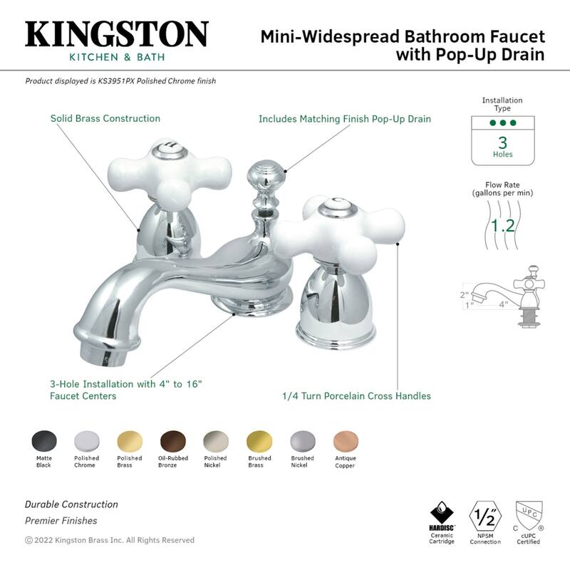 Kingston Brass Restoration Mini-Widespread Bathroom Faucet