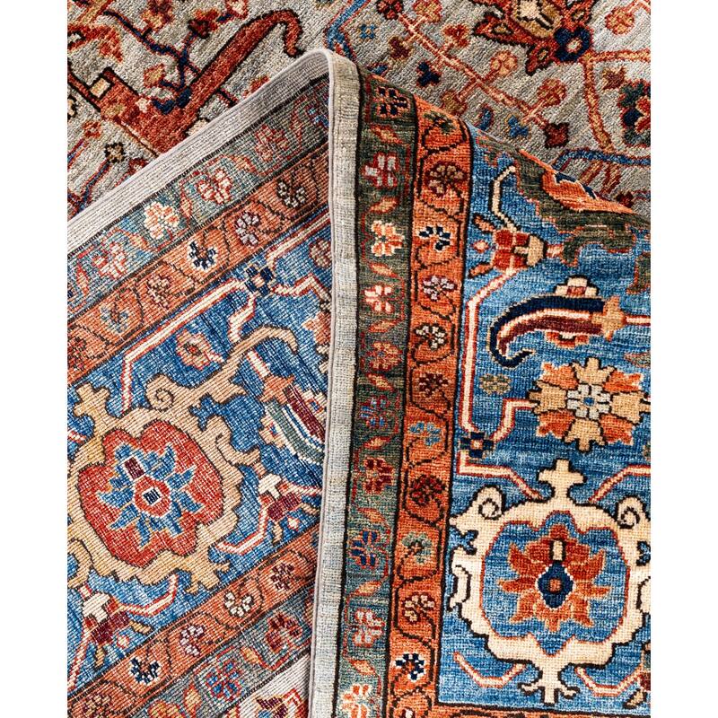 Serapi One-of-a-Kind Hand-Knotted Area Rug - Gray - 9' 0" x 11' 10"