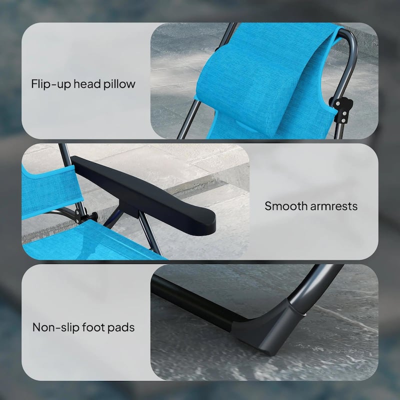 Folding Lounge Chair with Reclining Back