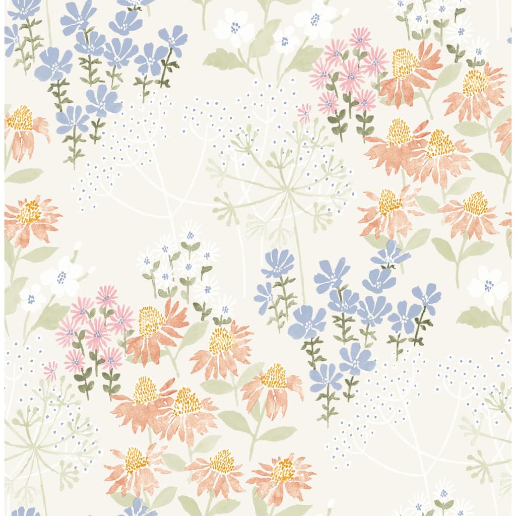 A-Street Prints Cultivate Pastel Springtime Blooms Wallpaper