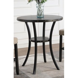 36 inch Counter Height Nailhead Round Dining Table,Coffee Bean Finish ...