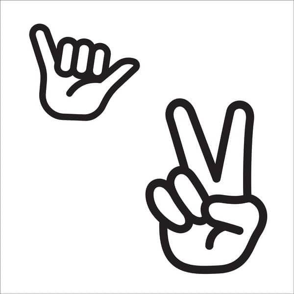 slide 2 of 4, RoomMates Black & White Peace Hand Dry Erase Giant Wall Decals