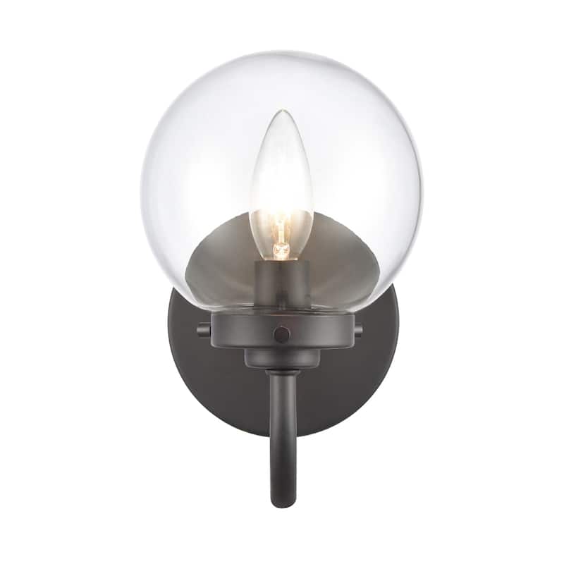 Fairbanks 8.5'' High 1-Light Sconce - Matte Black with Clear - 8.5 inch Tall
