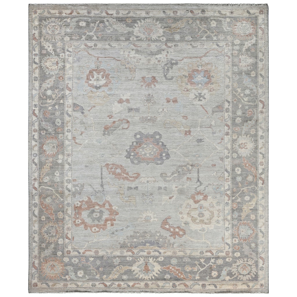 Oushak One-of-a-Kind Hand-Knotted Area Rug - Gray - 8' 1" x 9' 9"