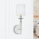 preview thumbnail 6 of 5, Abbie 1-light 5-inch Wall Sconce w/ White Fabric Shade
