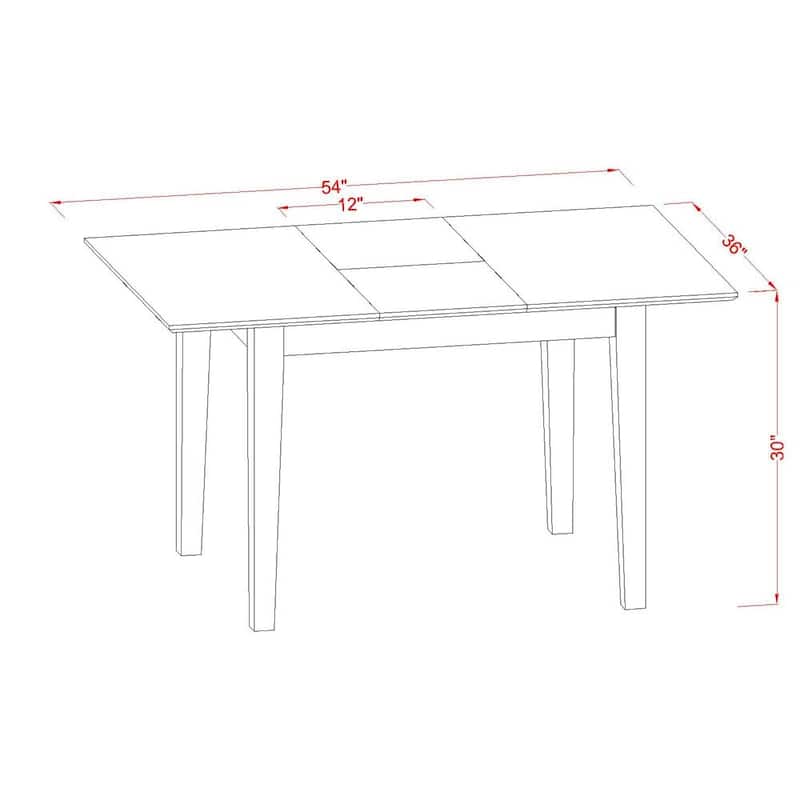 East West Furniture Dining Set Consists of a Rectangle Kitchen Table and Upholstered Chairs, Mahogany (Pieces Options)
