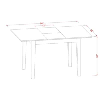 East West Furniture Dining Set Consists of a Rectangle Kitchen Table and Upholstered Chairs, Mahogany (Pieces Options)