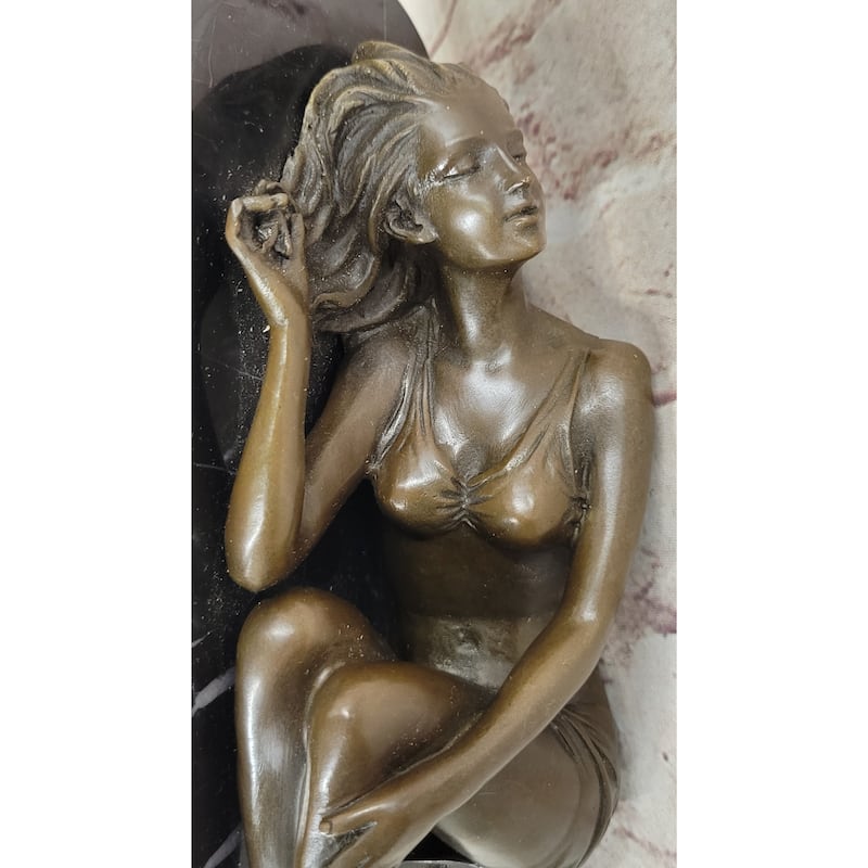 Hot Cast Bronze Sculpture Statue Original Art Girl Laying Down Sleeping