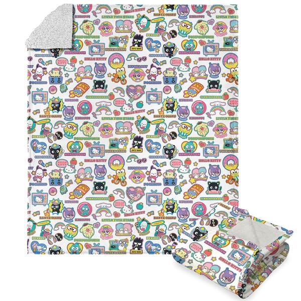 slide 2 of 19, Sanrio Hello Kitty and Friends Silk Touch Sherpa Throw Blanket