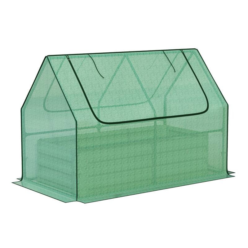 Aoodor Raised Garden Bed Kit with PE Cover, Screen Windows