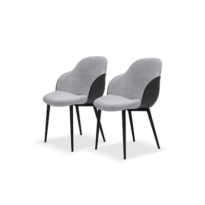 Set of 2 Mocrofiber Leather Dining Chair with Stainless Steel Legs