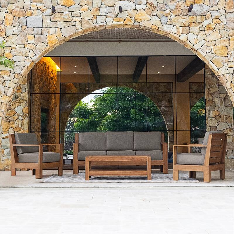 Cambridge Casual Logan 4-Piece Outdoor Conversation Set with Sunbrella Cushion