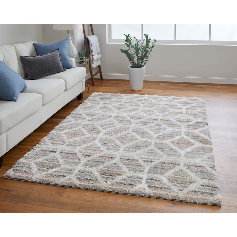 Grand Bazaar Caide Machine Made Diamond Transitional Area Rug