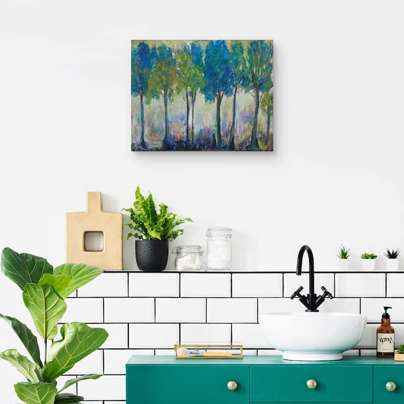 Teal Trees by Alexi Fine Canvas Art Print
