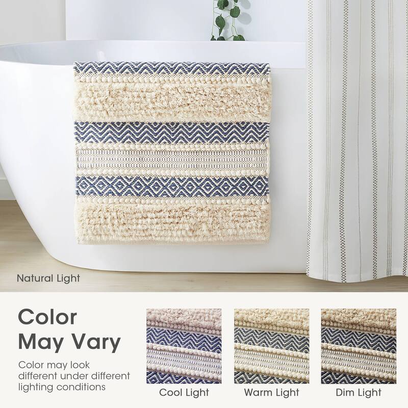 INK+IVY Asher Woven Texture Stripe Bath Rug