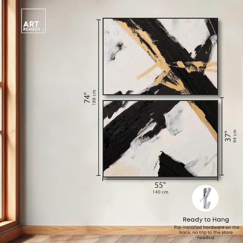 Weight of Black III Canvas Set of 2 by Art Remedy