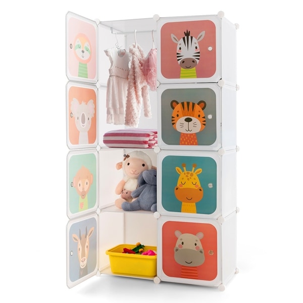 8 Cube Kids Wardrobe Baby Dresser Clothes Hanging Closet with Doors On Sale Bed Bath Beyond 38207783