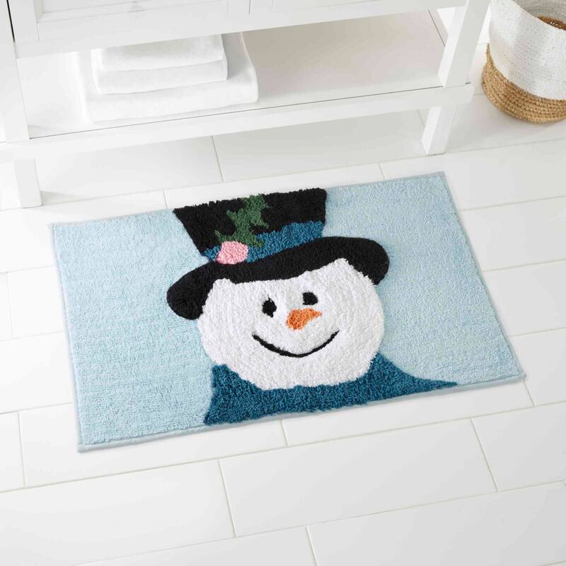 Avanti Linens Blue Snowman Rug