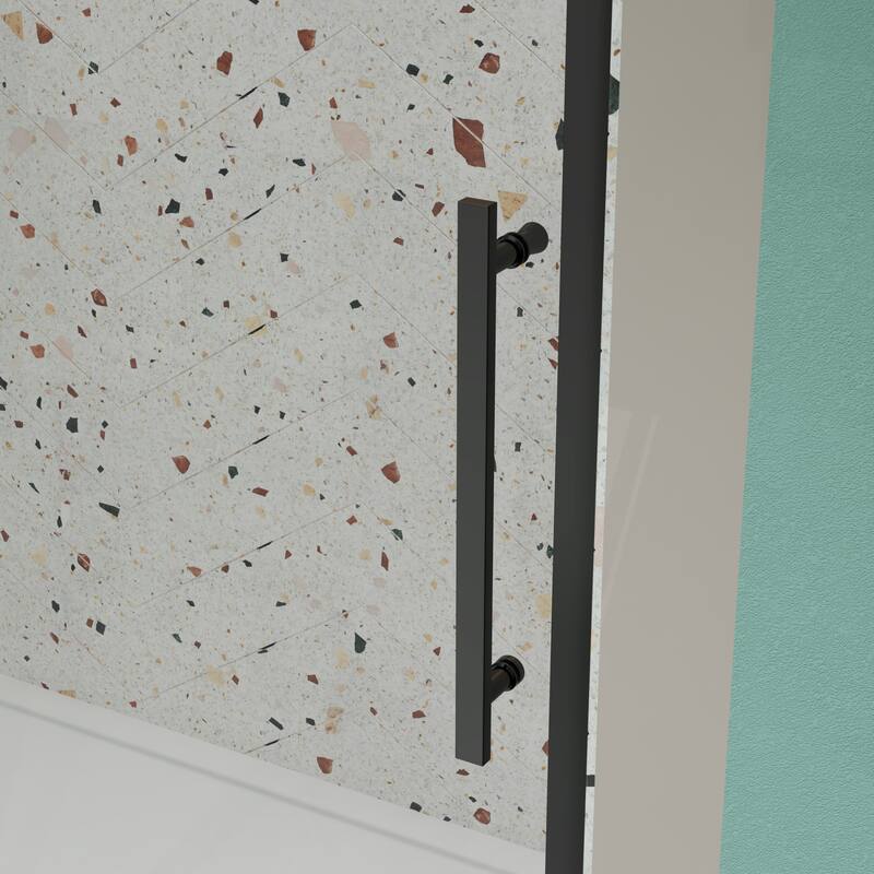 Single sliding shower door with magnetic closure