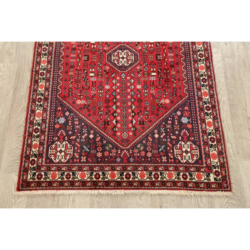 Vegetable Dye Tribal Abadeh Persian Area Rug Hand-knotted Wool Carpet - 3'4" x 5'0"