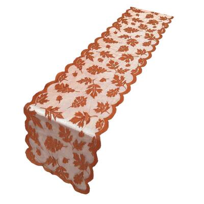 ibohr Thanksgiving Table Runner with Maple Leaves Lace Festival Table Runner Thanksgiving Table Decoration 13 X 72 Inch