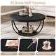 preview thumbnail 30 of 43, 31.7" Round Coffee Table, Rustic 2-Tier Center Table with Storage Open Shelves