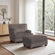 preview thumbnail 26 of 37, Oversized Chaise Longue Accent Chair with Ottoman