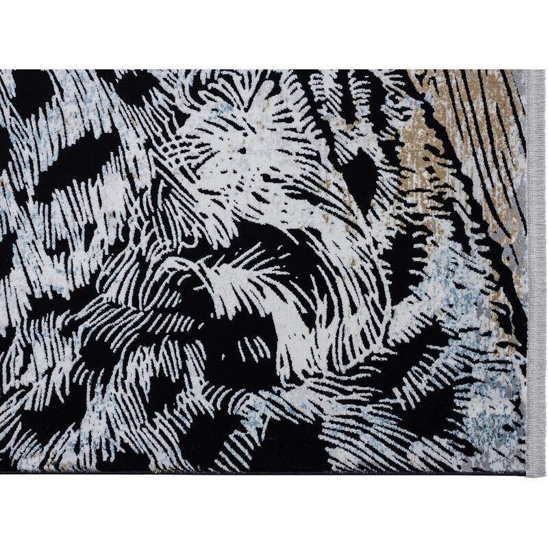 Xanthos Collection Black/Light Grey Area Rug