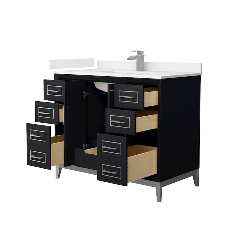 Wyndham Collection WCH515142S-QTZ-UNSMXX Marlena 42" Free Standing