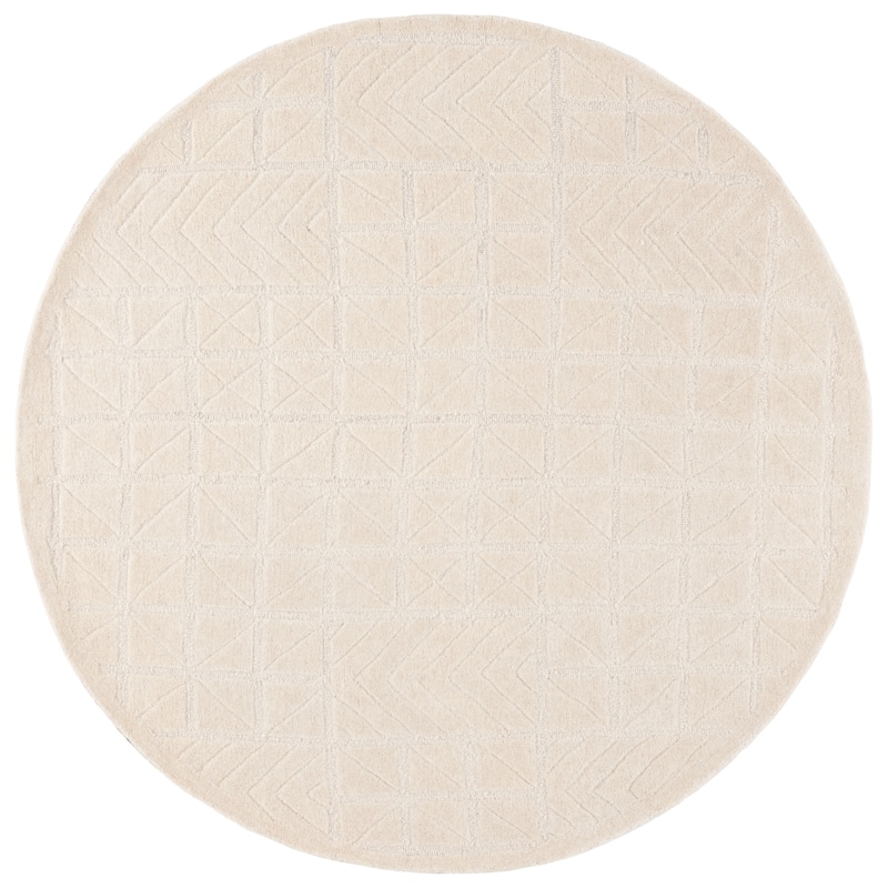 SAFAVIEH Handmade Mykonos Tamilla Wool Rug - 6' Round - Ivory