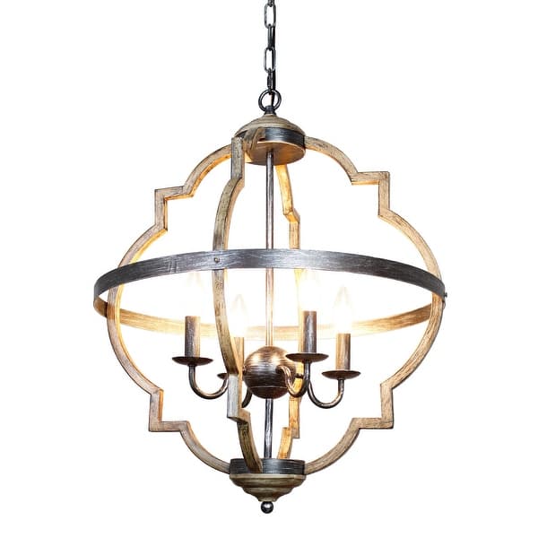 Antique Distressed Metal 4 Light Candle Style Chandelier On Sale Overstock 30564023