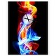preview thumbnail 2 of 12, Designart 'Fire and Ice' Oversized Abstract Wall CLock