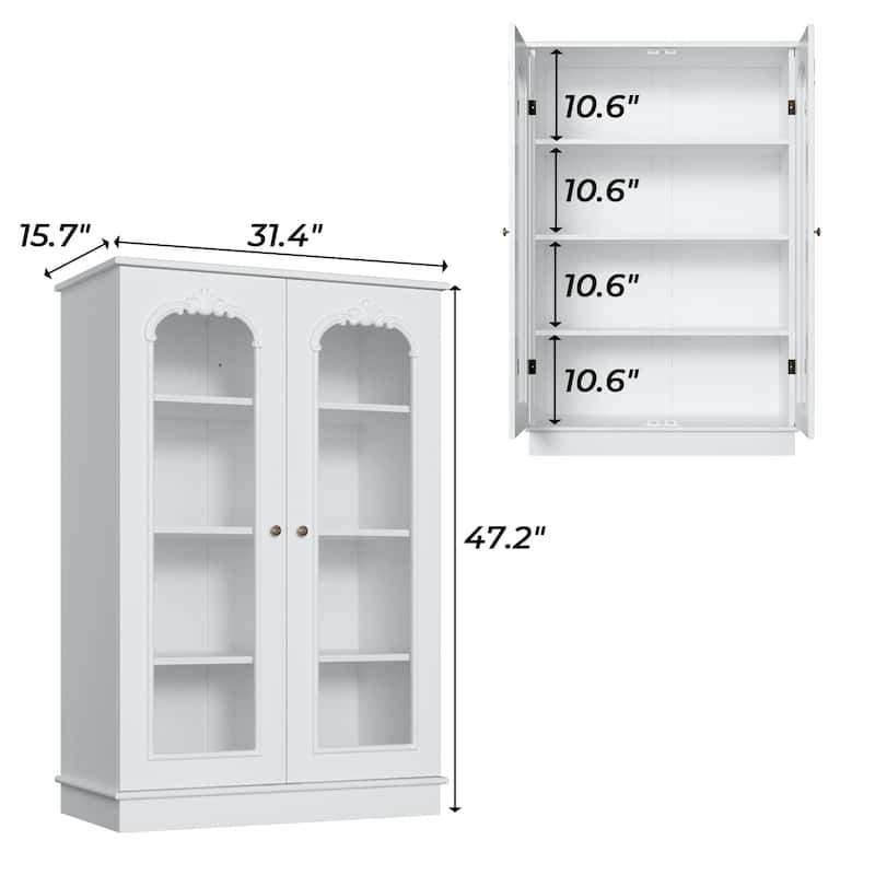 Modern Kitchen Pantry Cabinet Freestanding Storage Cabinet White Brown