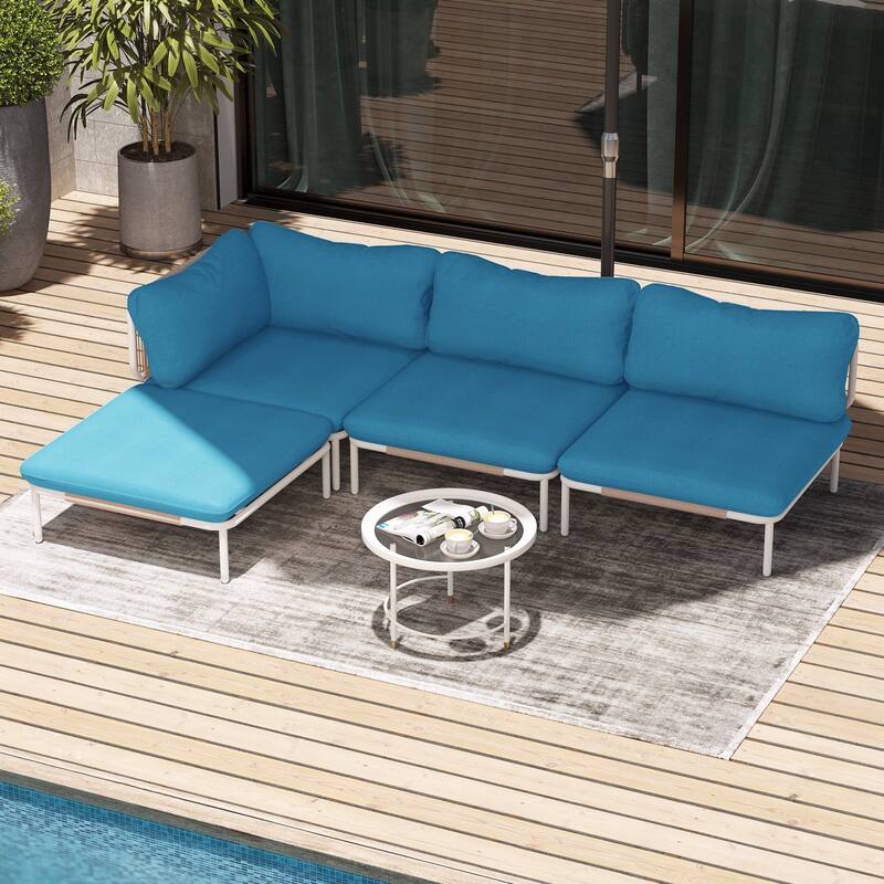 Pellebant Outdoor Sectional Sofa Patio Conversation Seating Set