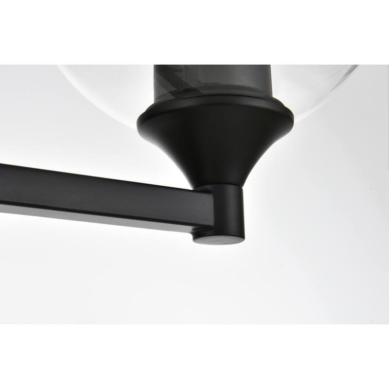 Felz 1 Light Black and Clear Bath Sconce