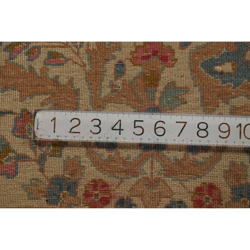 Hand Knotted Oriental 100% Wool Carpet Traditional Floral Pink Kerman Area Rug - 11' 11'' X 8' 6''