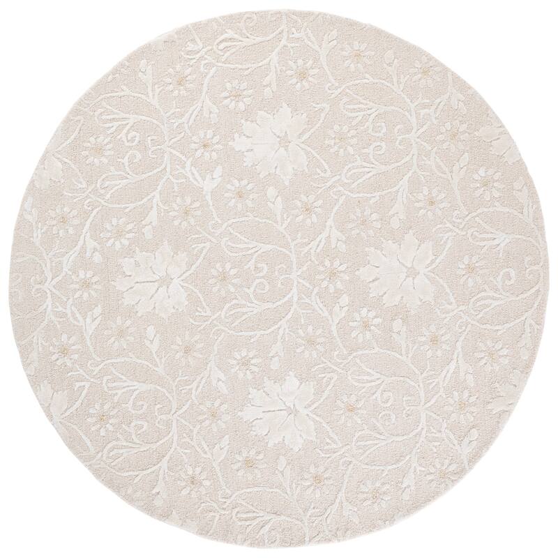 SAFAVIEH Handmade Glamour Hadwiga Wool Rug - 6' Round - Ivory