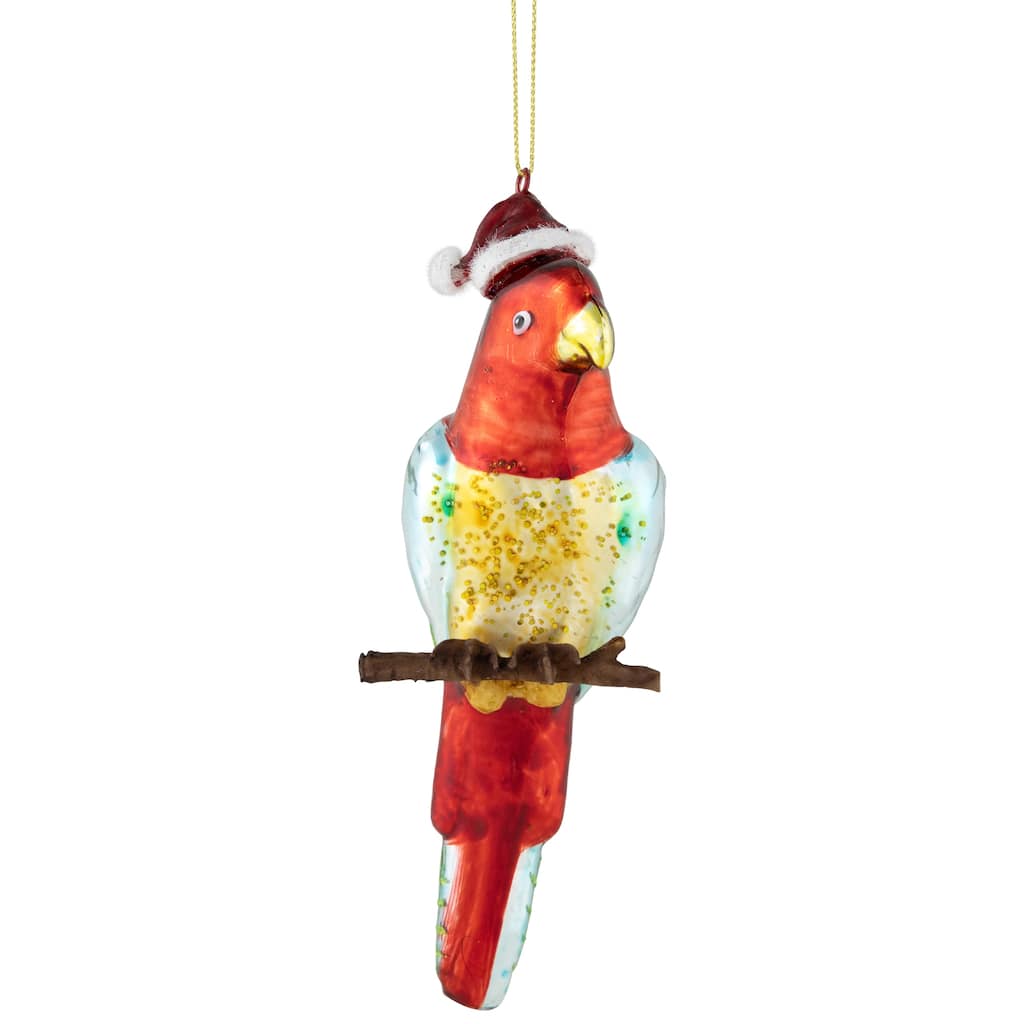 6.5" Tropical Bird Glass Christmas Ornament