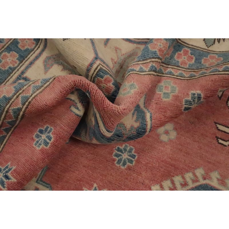Hand Knotted Oriental 100% Wool Carpet Traditional Geometric Oranges & Rust Kazak Area Rug - 12' 0'' X 8' 11''