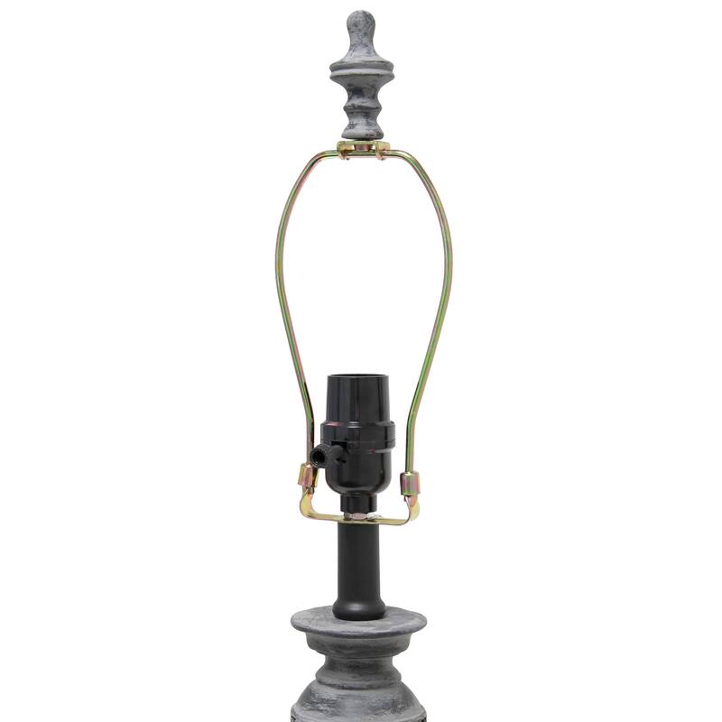 25 in. Aged Bronze Finish Table Lamp with White Shade, Sturdy Table Lamp for Living Rooms and Bedrooms