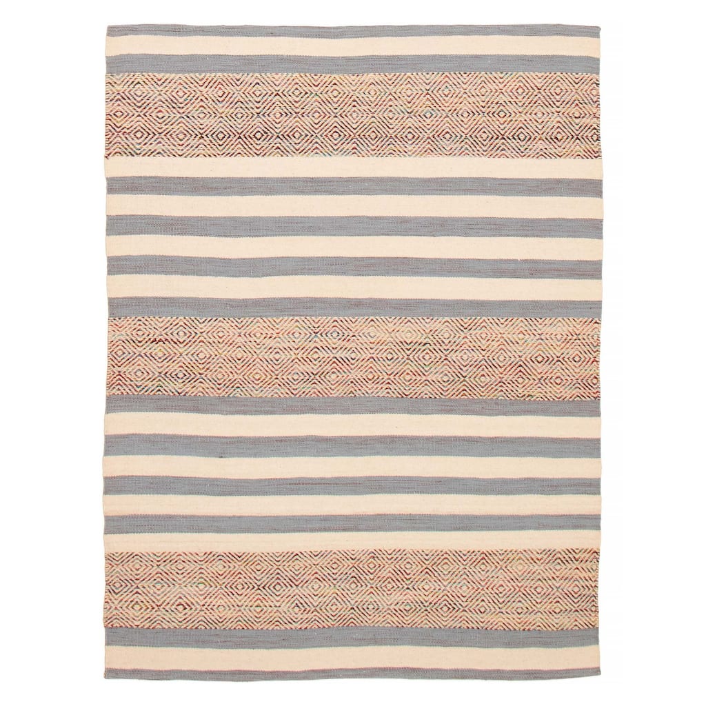 Ankara Cream, Grey Kilim 5'2" x 7'0" - 5'2 x 7'0