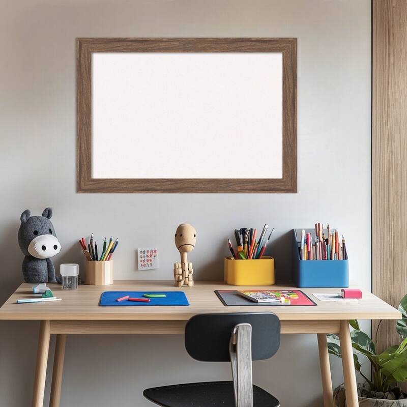 Pia Medium Brown Narrow Framed Cork Board - Bulletin Board, Organization Board, Pin Board