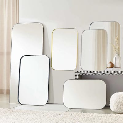 TEHOME Mid-Century Modern Chic Metal Rounded Wall Mirrors