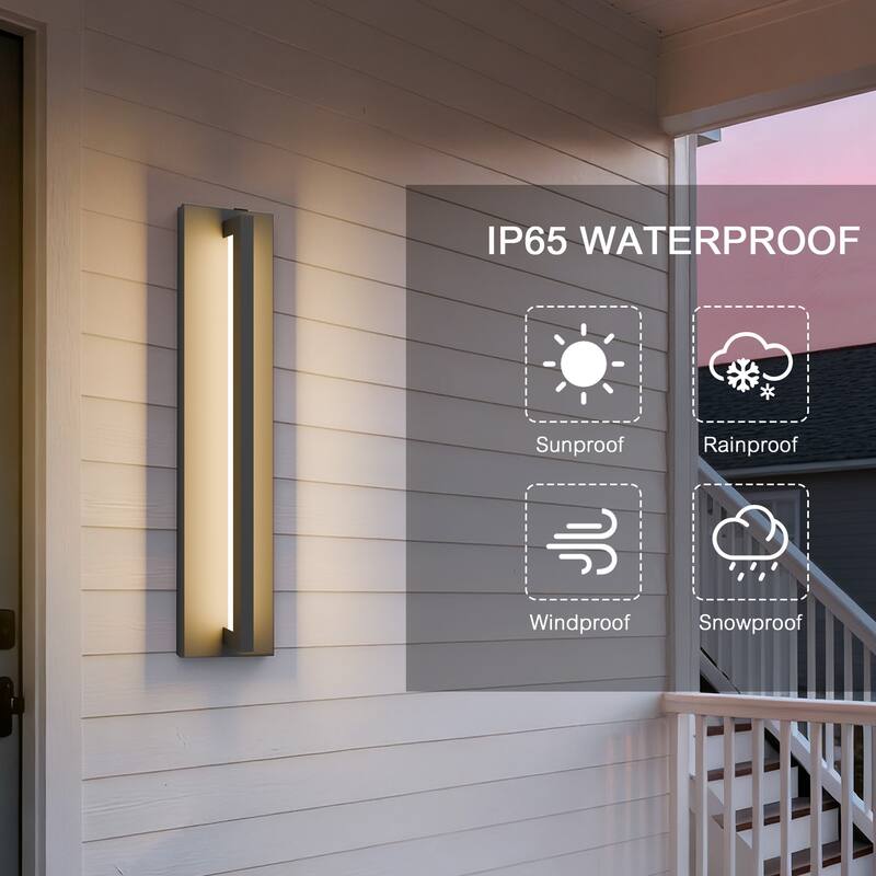 Long Outdoor Wall Lights Waterproof Modern Exterior Lighting Fixtures