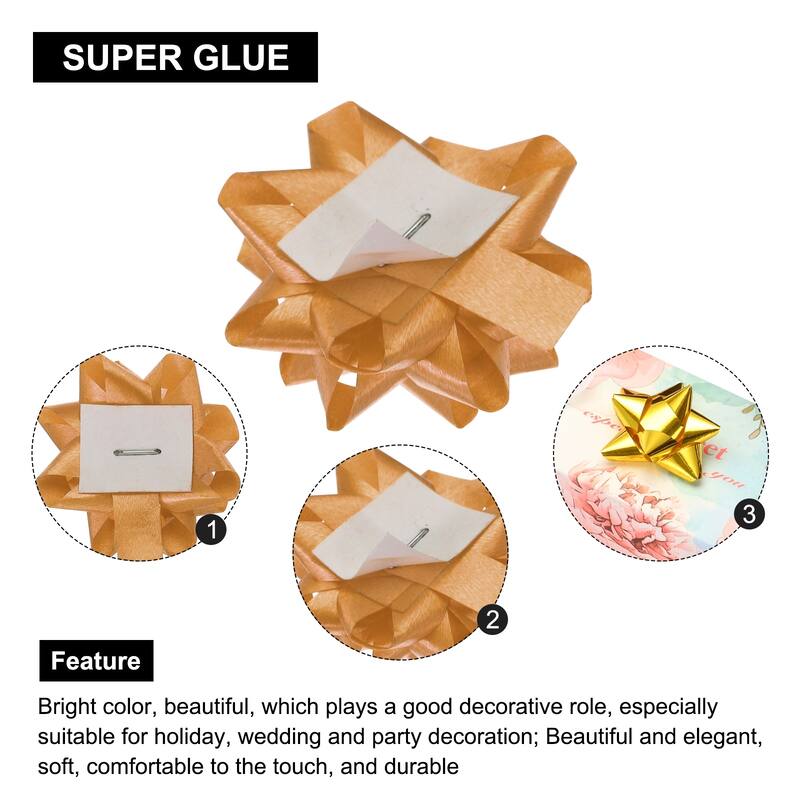 90pcs 1 1/4" Mini Star Gift Bows Christmas Bows for Gift Wrapping